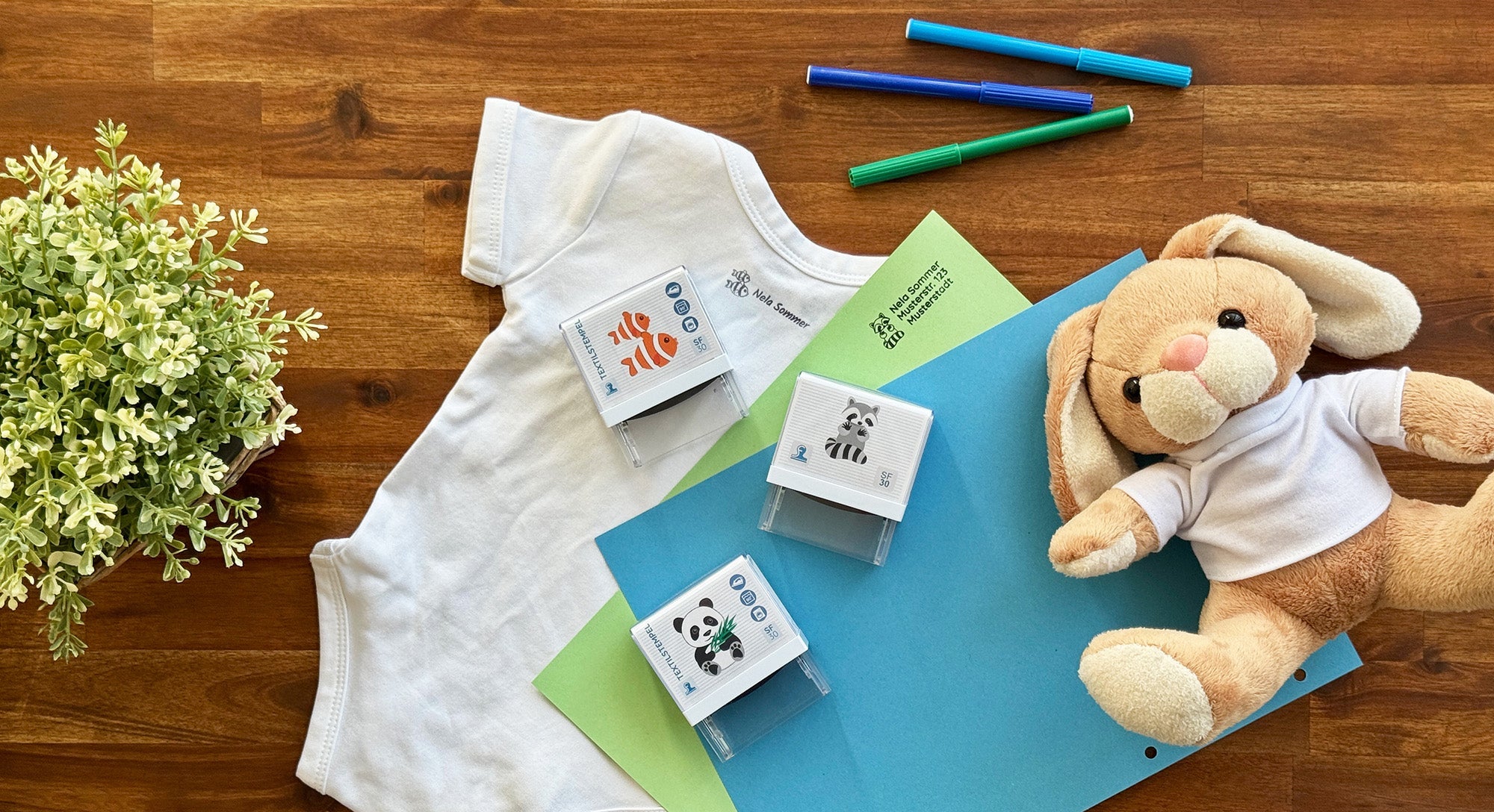 Personalisierter Textilstempel für Kinder mit Kindermotiv – kinder-druckerei.de