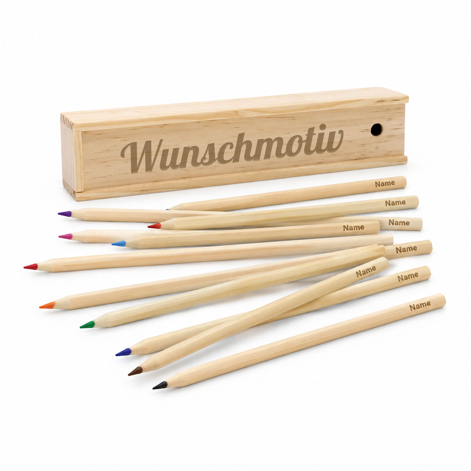 4 Sets Jumbo Colored Pencils (24 Pieces) with Name/Engraving/Wood Colored Pencils (Jumbo Colored Pencils Short)