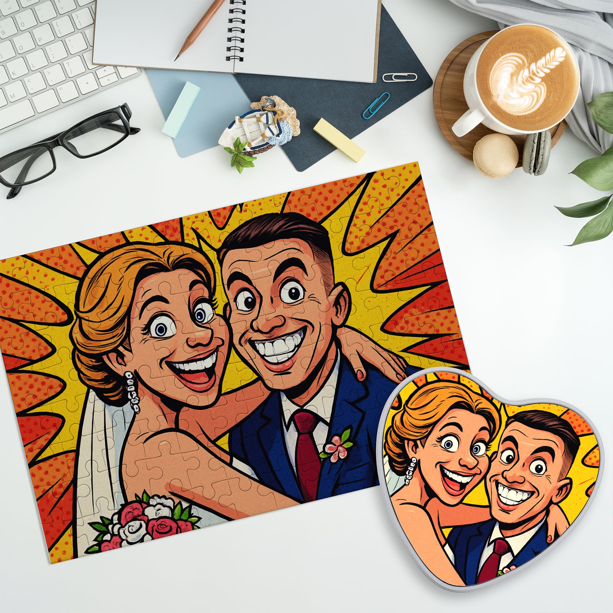 Puzzle mit Karikatur und Text (inkl. Herzdose – 96 Teile) - kinder-druckerei.de