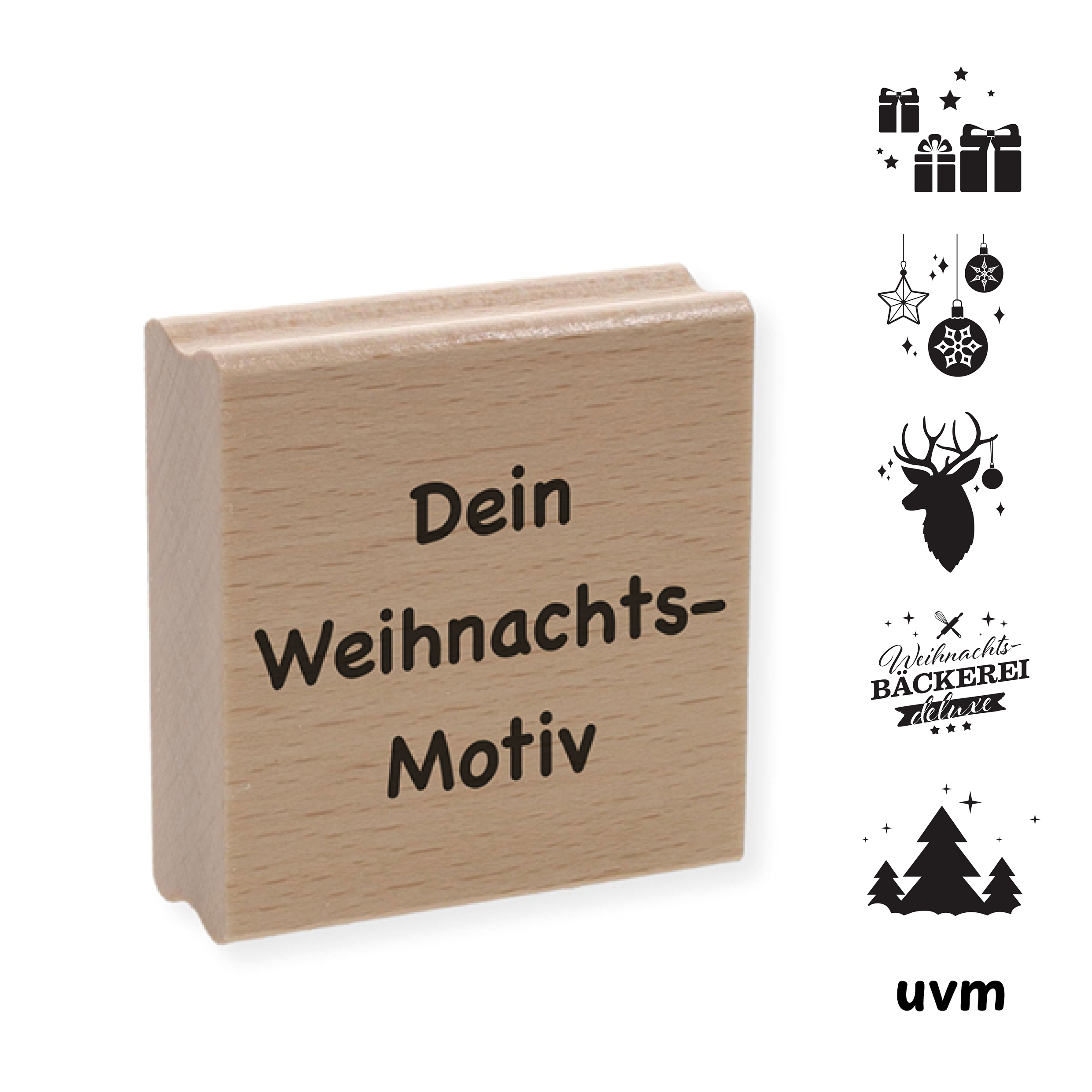 Personalisierbarer Motivstempel Weihnachten (60x60 mm) - kinder-druckerei.de