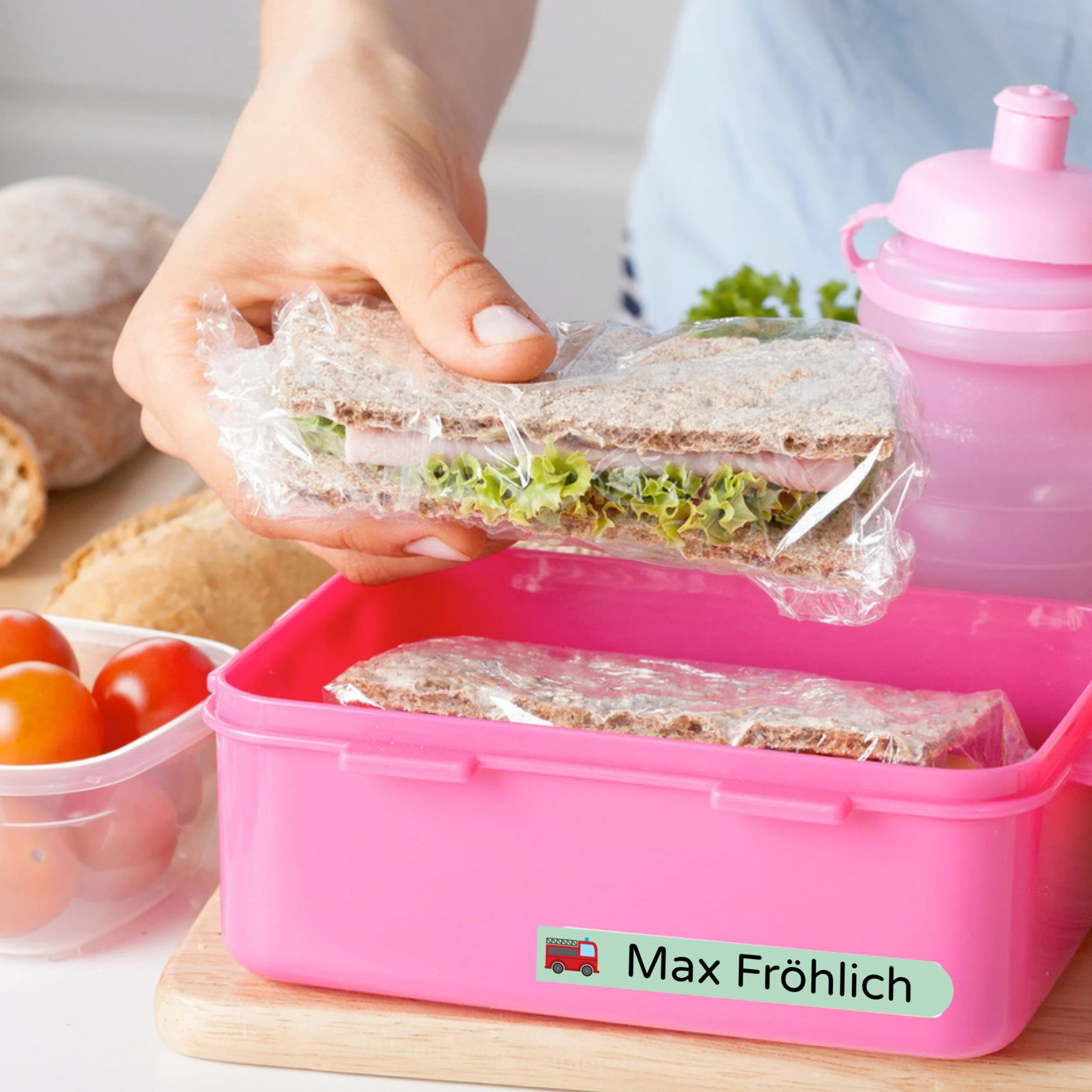 Personalisierter Lamy Schreiblern-Füller Rot & 70 Namensaufkleber - kinder-druckerei.de