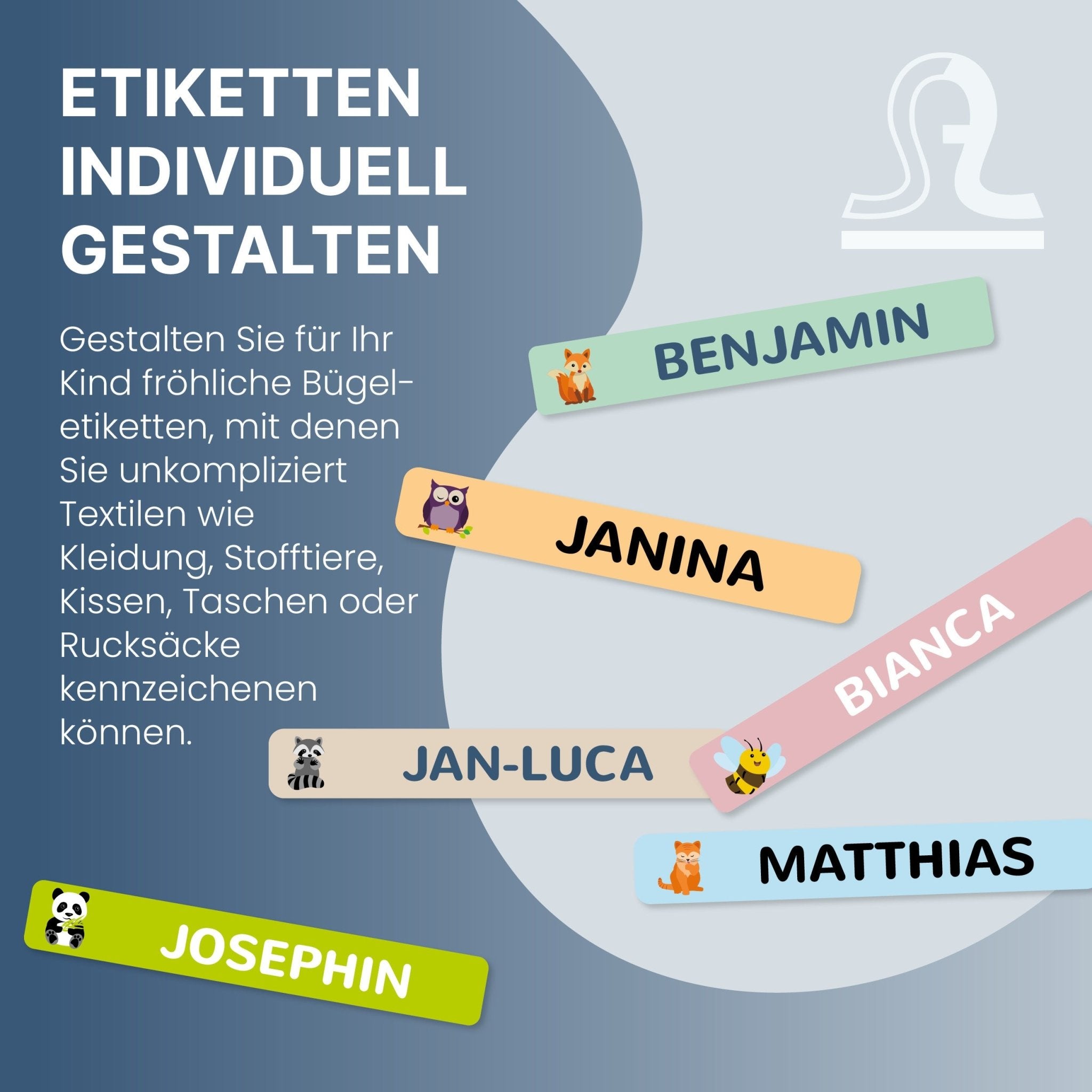 Bügeletiketten Kinder am Sockenbündchen