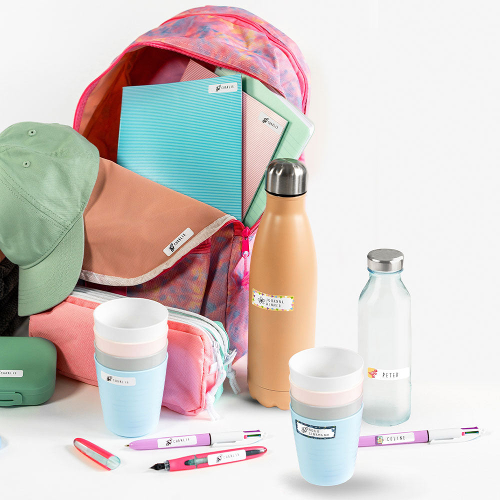 Marky Spülmaschinenfeste Etiketten für Kinder (60 Stück – verschiedene Designs) - kinder-druckerei.de