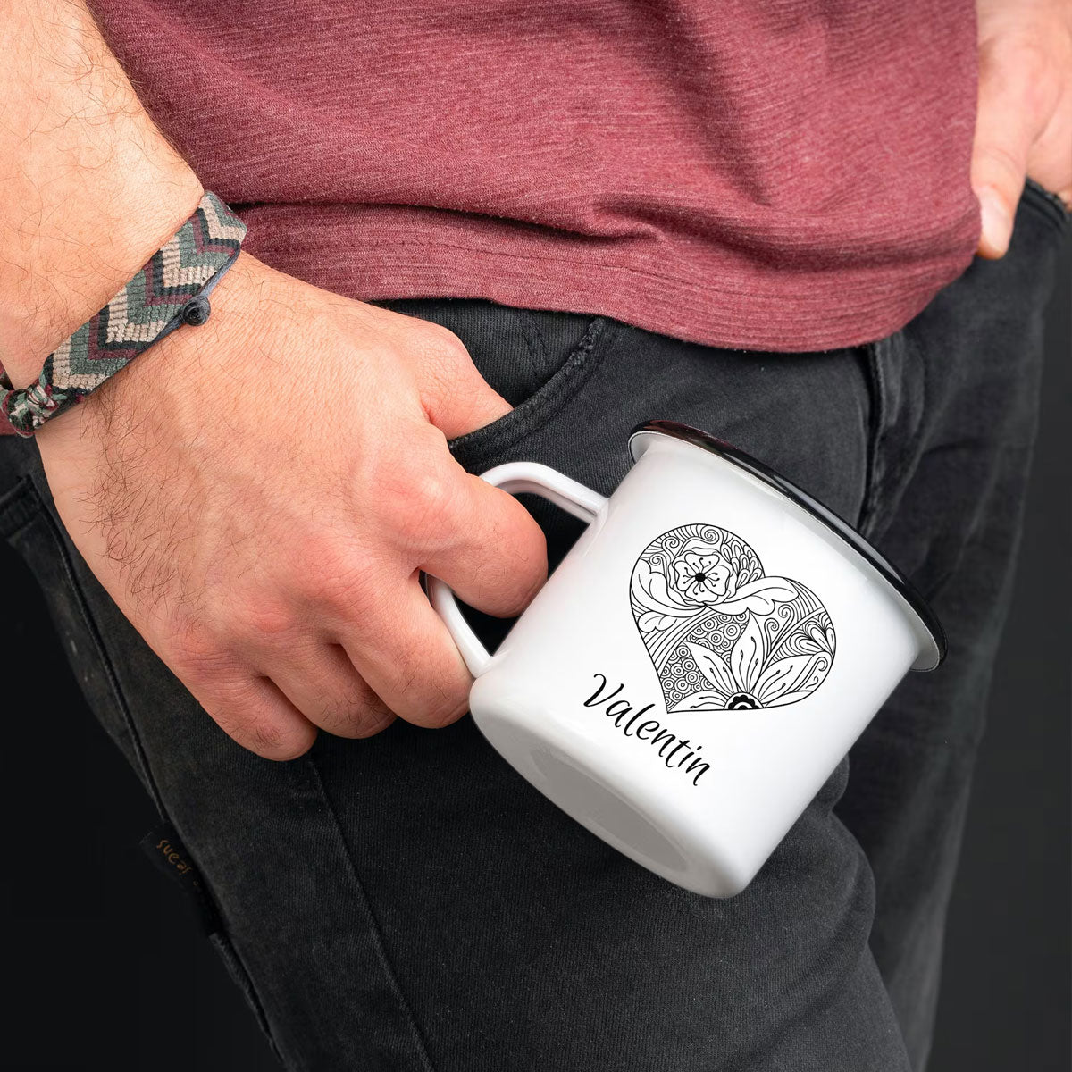Tasse émaillée personnalisée