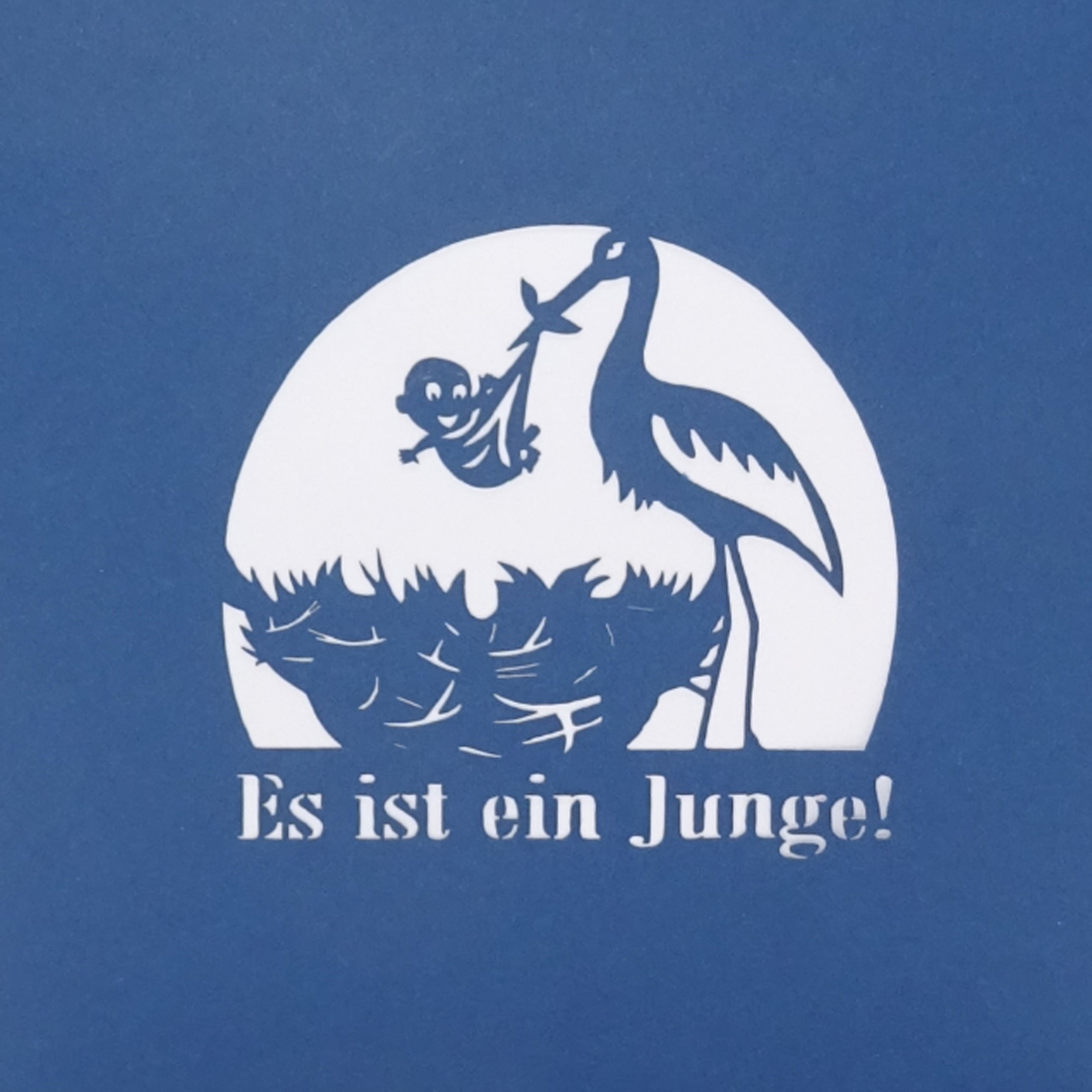 Colognecards Pop-Up Karte Storch - Geburt Junge - kinder-druckerei.de