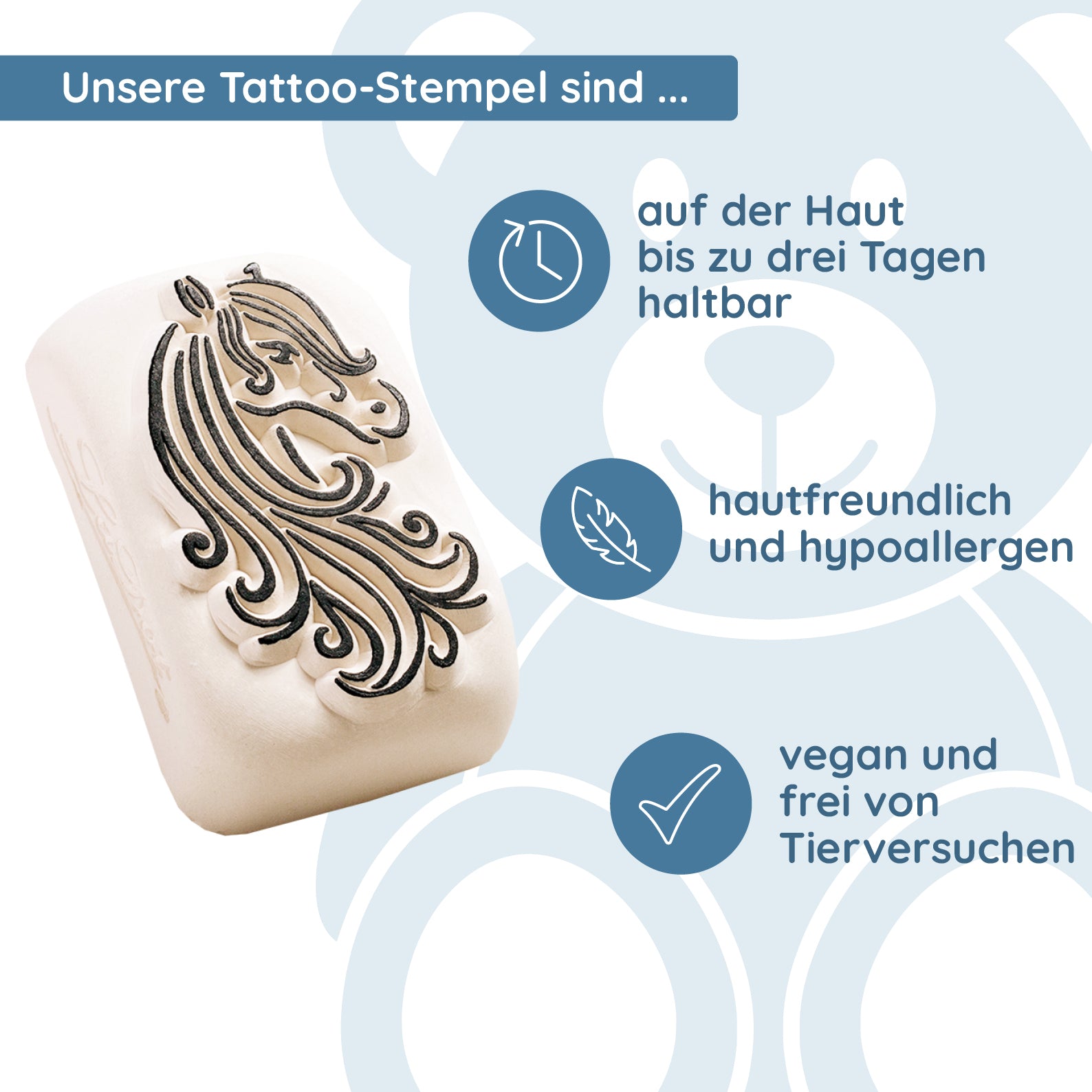 Ladot Stein medium "horse" (2,5 x 5 cm) - kinder-druckerei.de