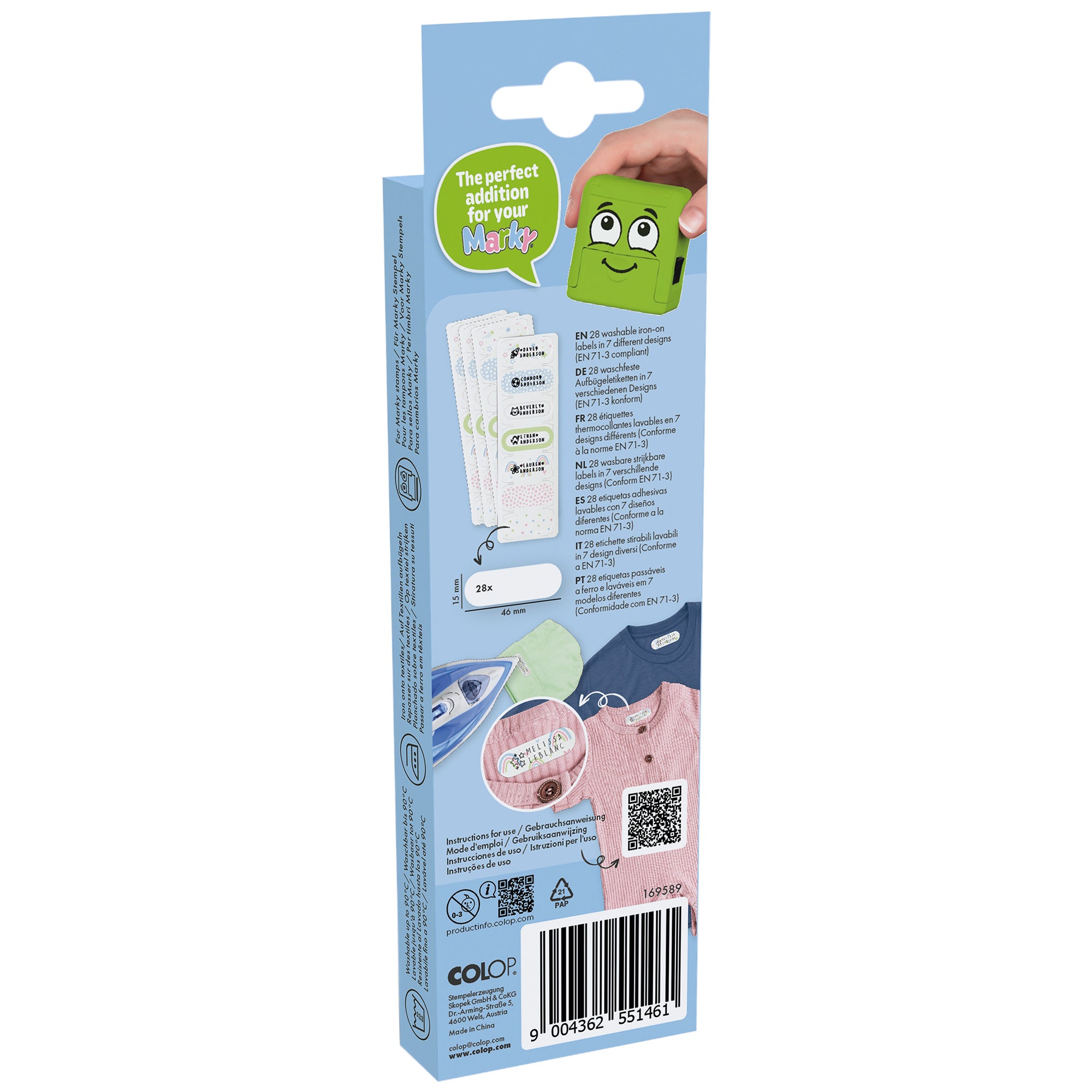 Colop Marky Aufbügeletiketten (28 Etiketten) - kinder-druckerei.de