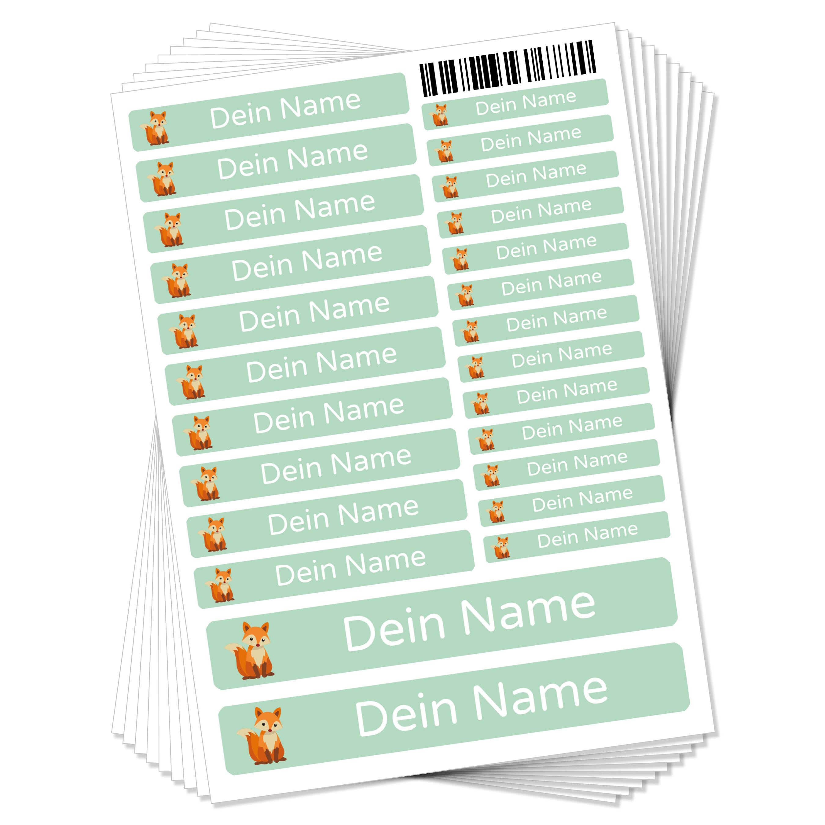 Namensaufkleber für Kinder (Set mit 260 Aufklebern in verschiedenen Größen) - kinder-druckerei.de