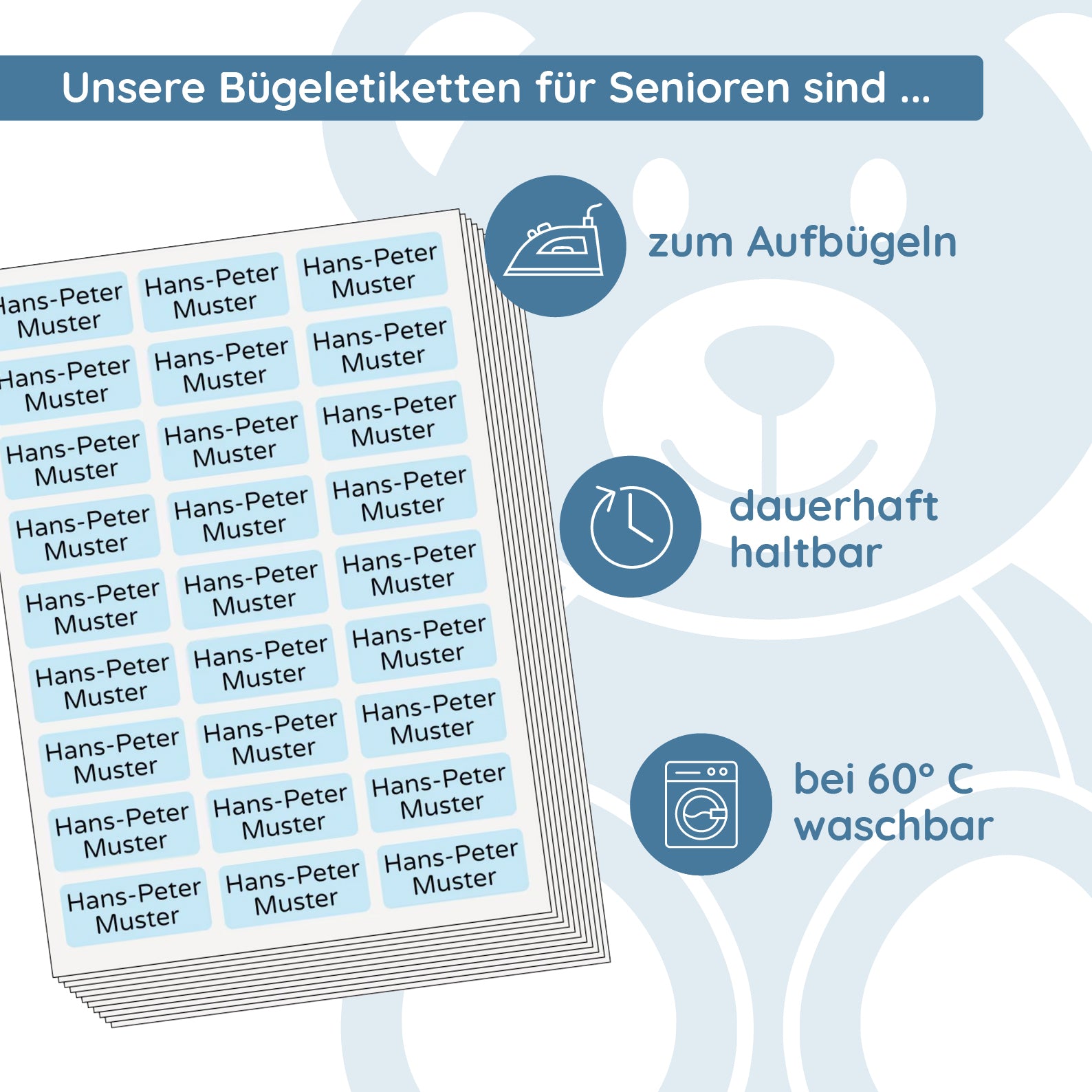 225 Stück Bügeletiketten für Senioren für Kennzeichung im Altenheim / Pflegeheim 30x13 mm - kinder-druckerei.de