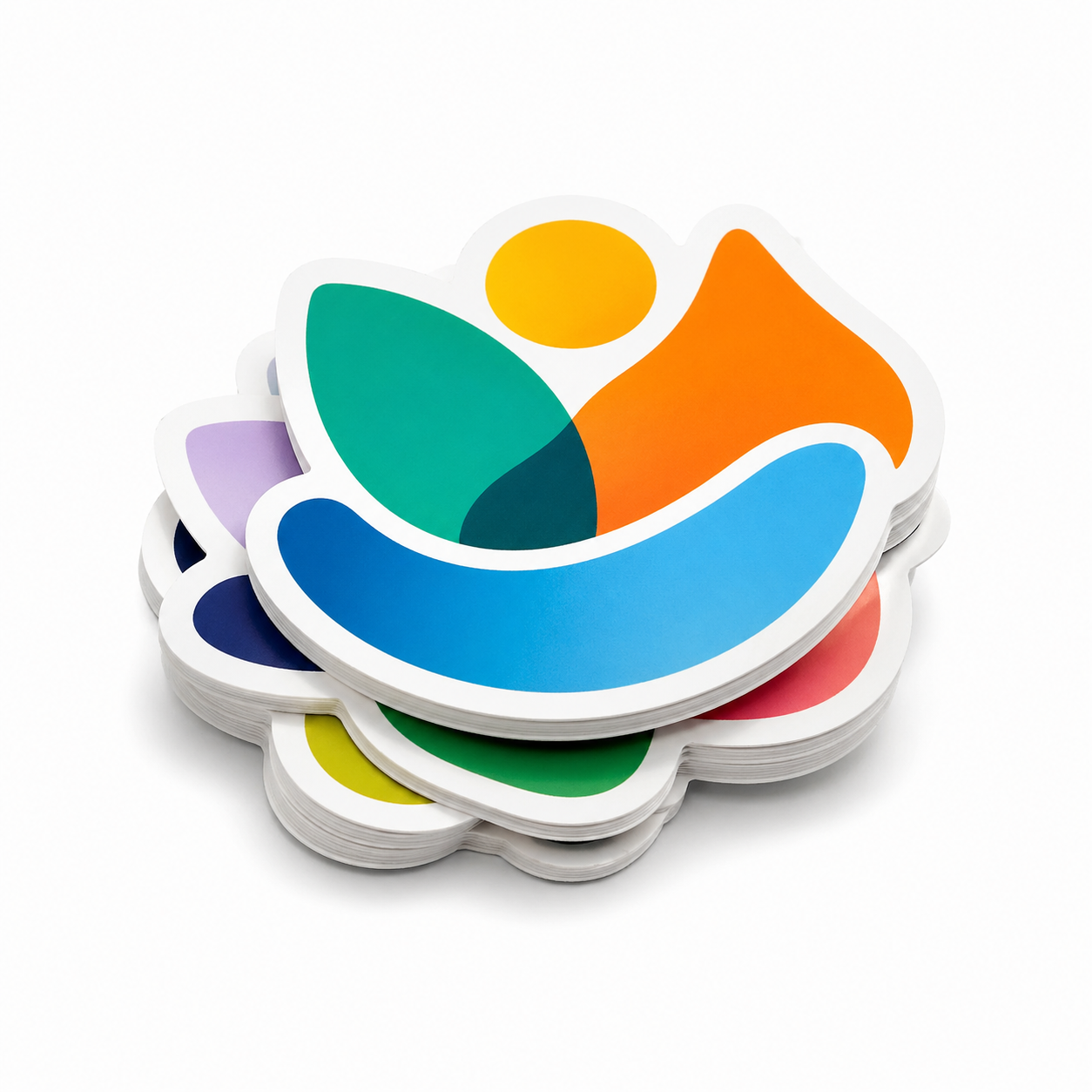 Matter Logo-Sticker 10×10 cm aus Orafol 3164 als Stapel – kinder-druckerei.de
