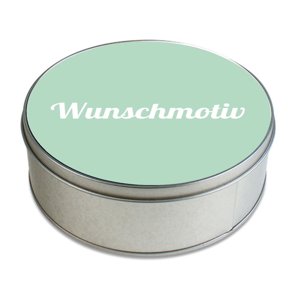 Runde Keksdose / Metalldose mit Wunschmotiv – Personalisierte Geschenkdose - kinder-druckerei.de