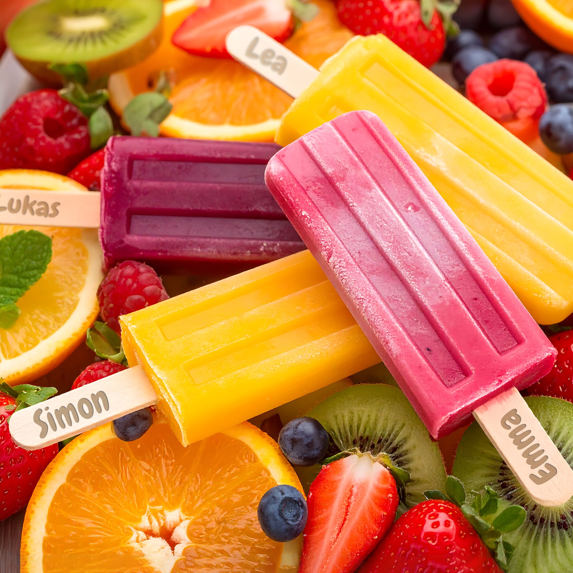 Eisstiele Holz, Pflanzenschilder, Bastelhölzchen mit individueller Gravur (10 Stück) - kinder-druckerei.de