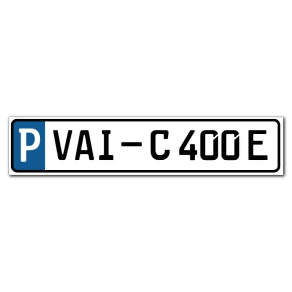 Parkplatz-Schild in Kennzeichen-Größe 520 × 110 mm – kinder-druckerei.de