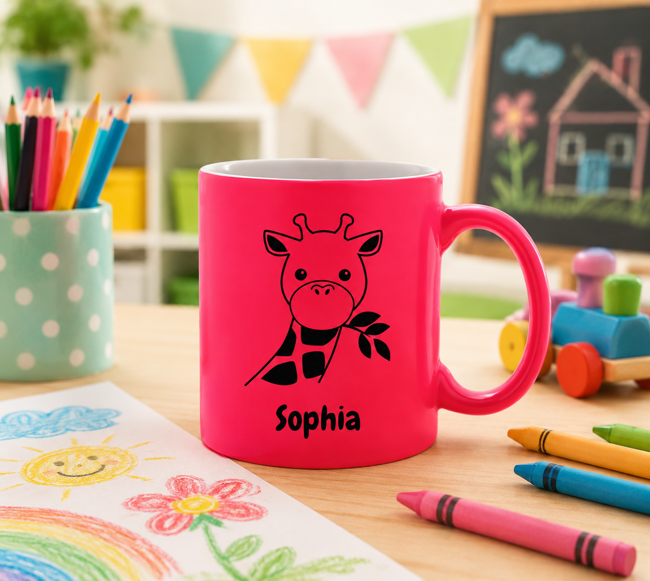 Ceramic mug with children's motif & custom print