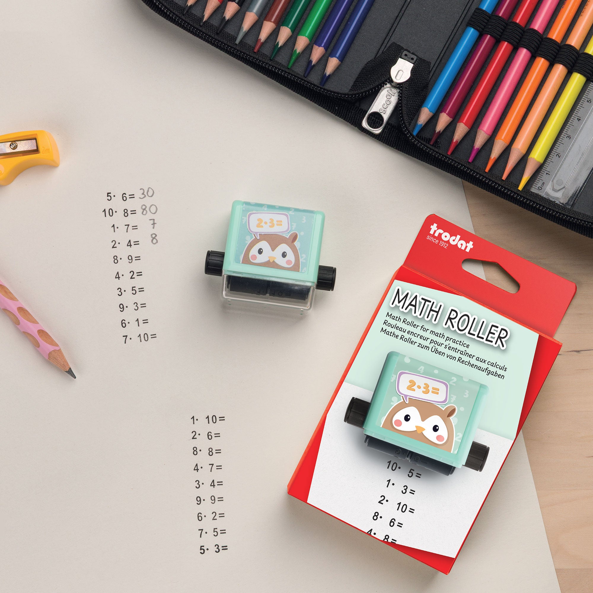 Trodat Little Dots Rechenrally™ Rolling Stamp Multiplication Math