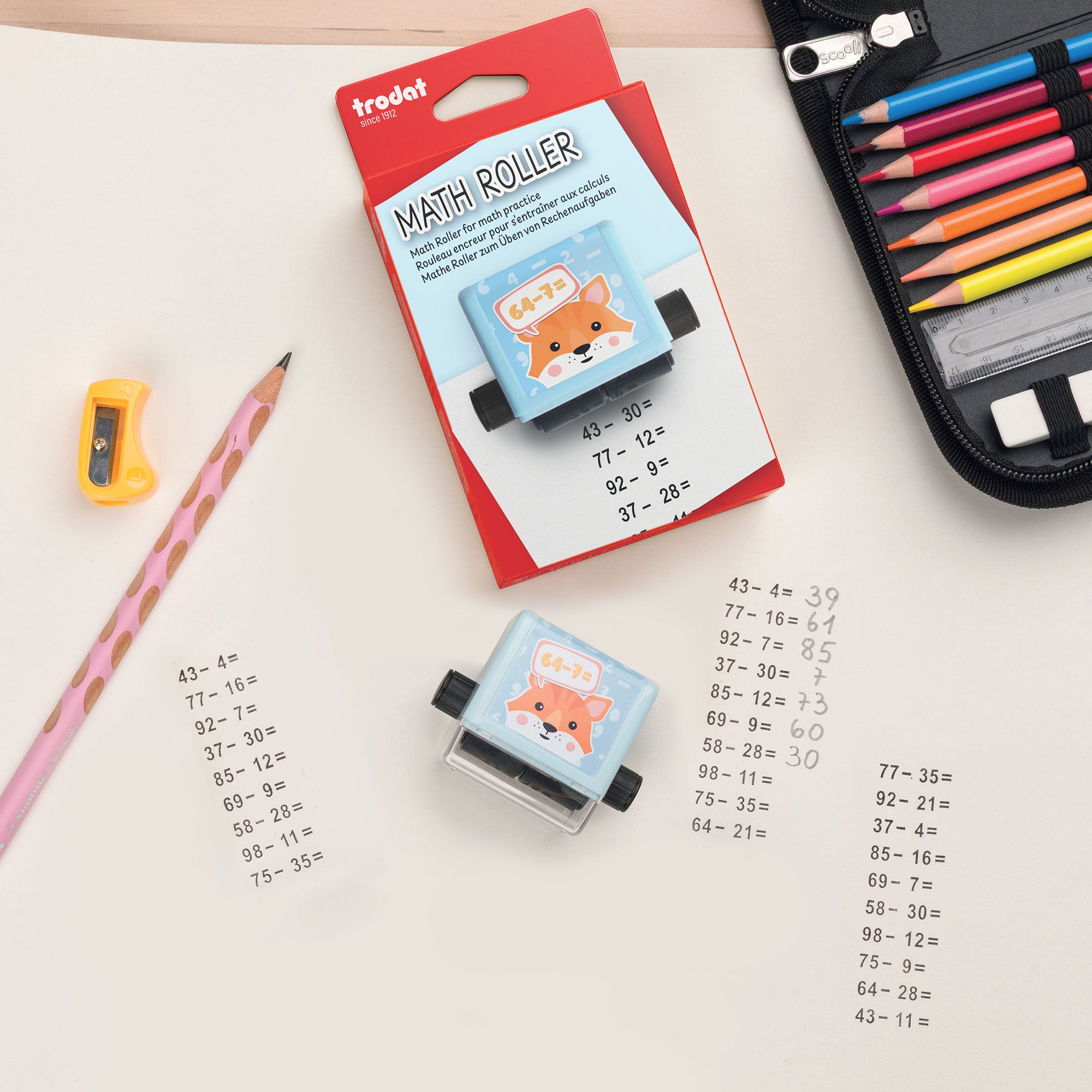 Trodat Little Dots Rechenrally™ Rolling Stamp Multiplication Math