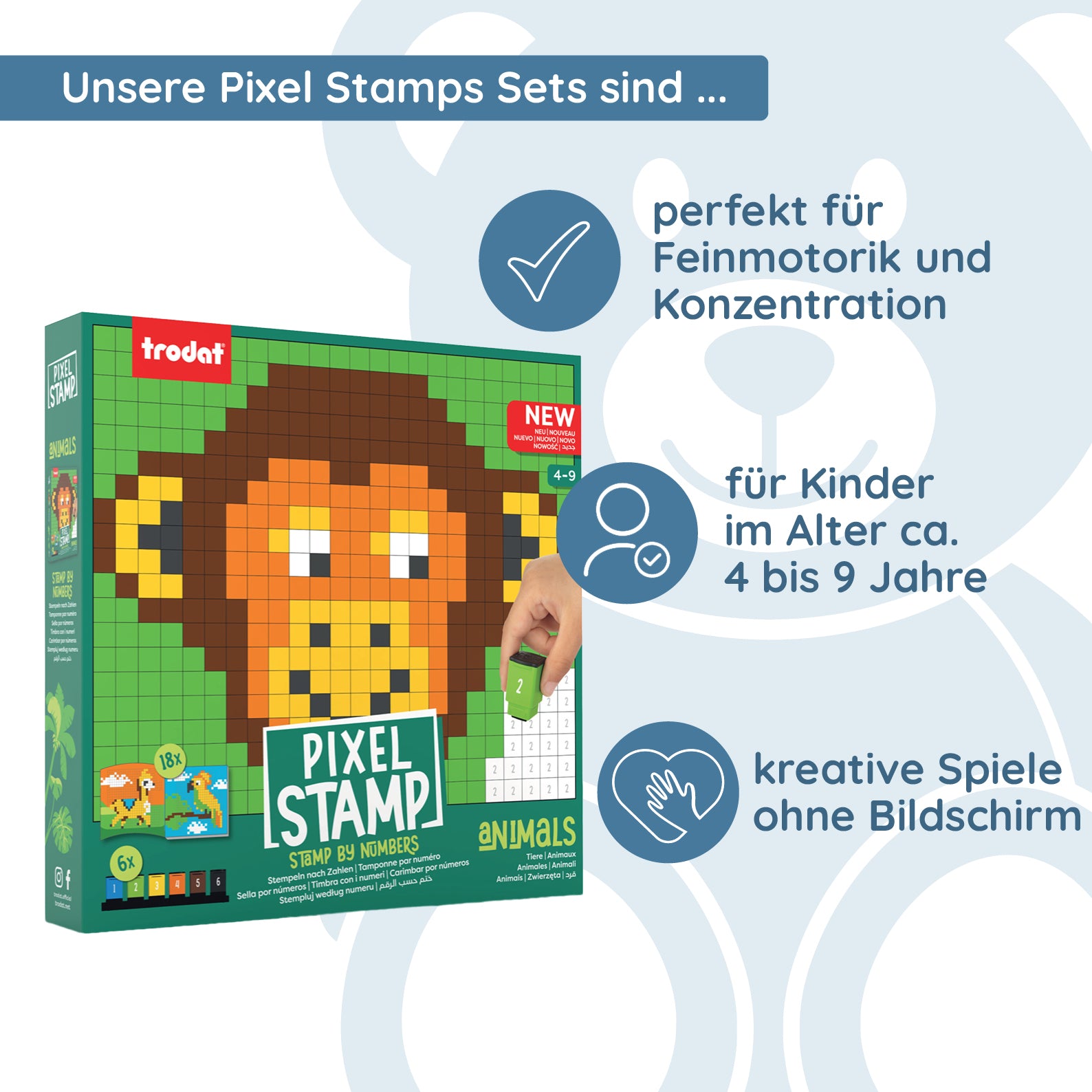 Trodat Pixel Stamps Set – Animaux