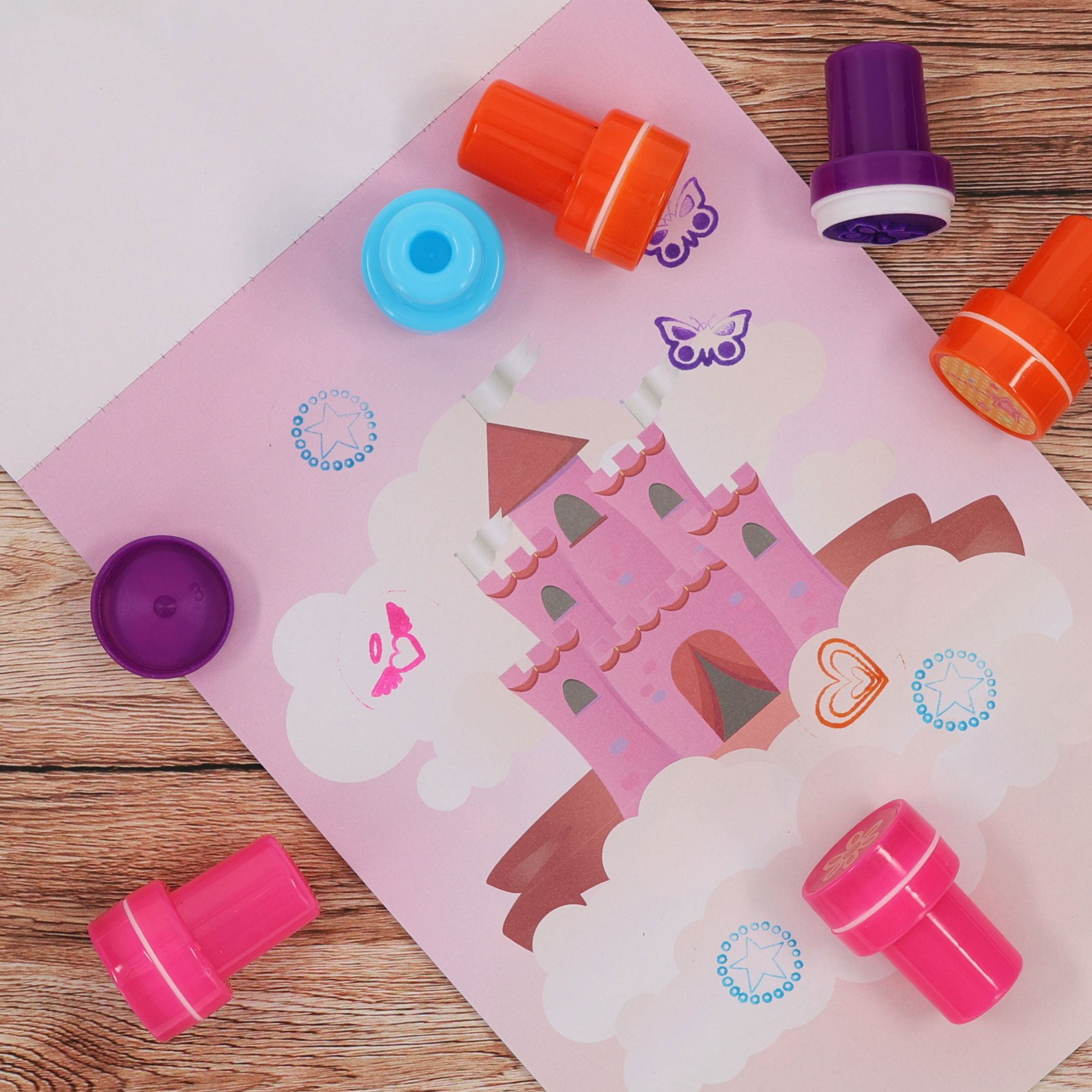 Selbstfärbende Prinzessinnenstempel im Koffer - kinder-druckerei.de