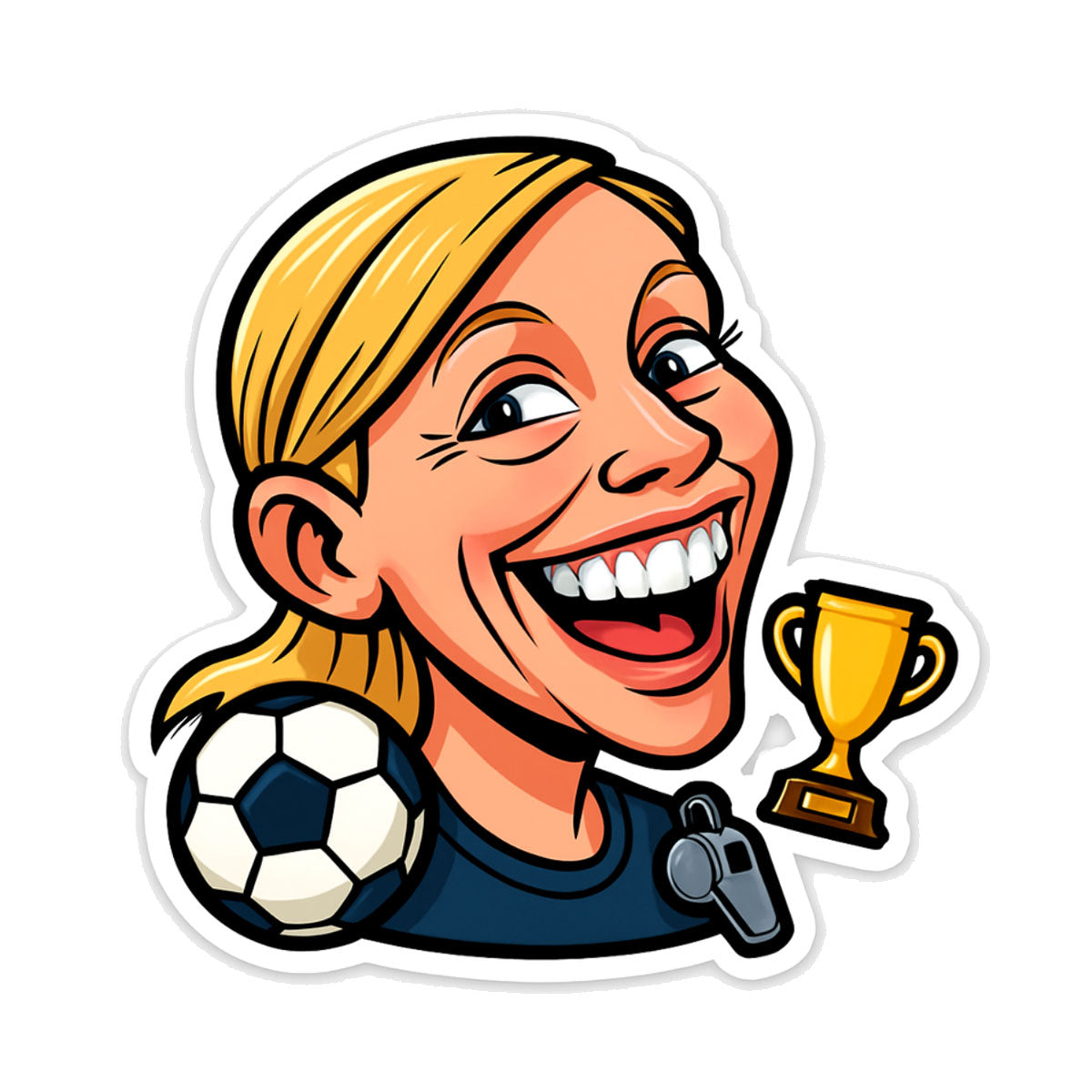Fußball-Fan Karikatur-Sticker nach Foto – kinder-druckerei.de