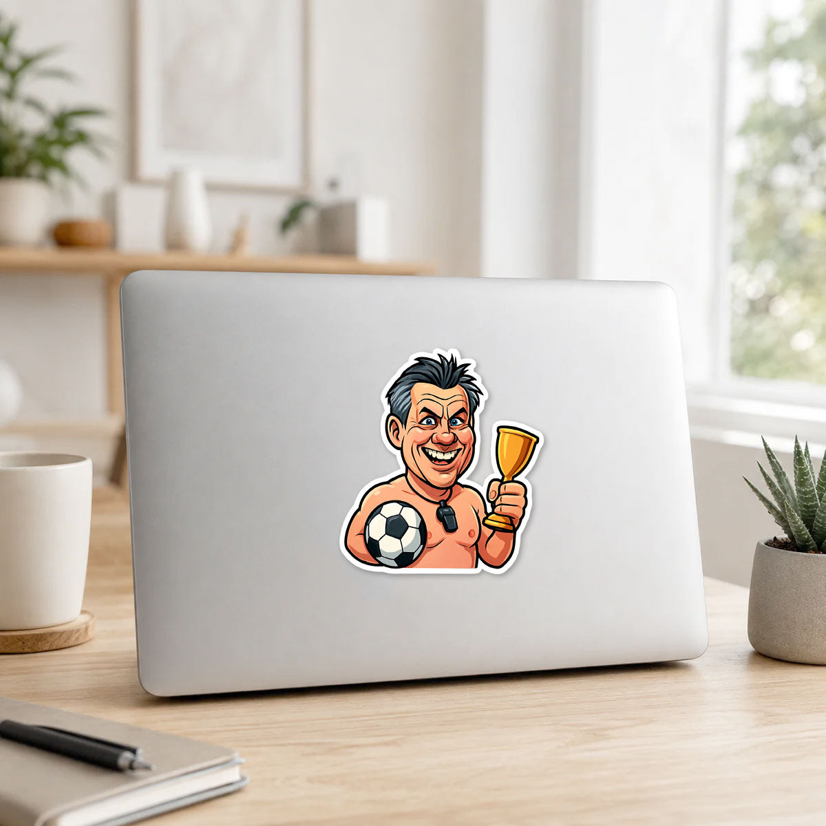 Fußball-Karikatur mit Vereinstrikot – konturgeschnitten