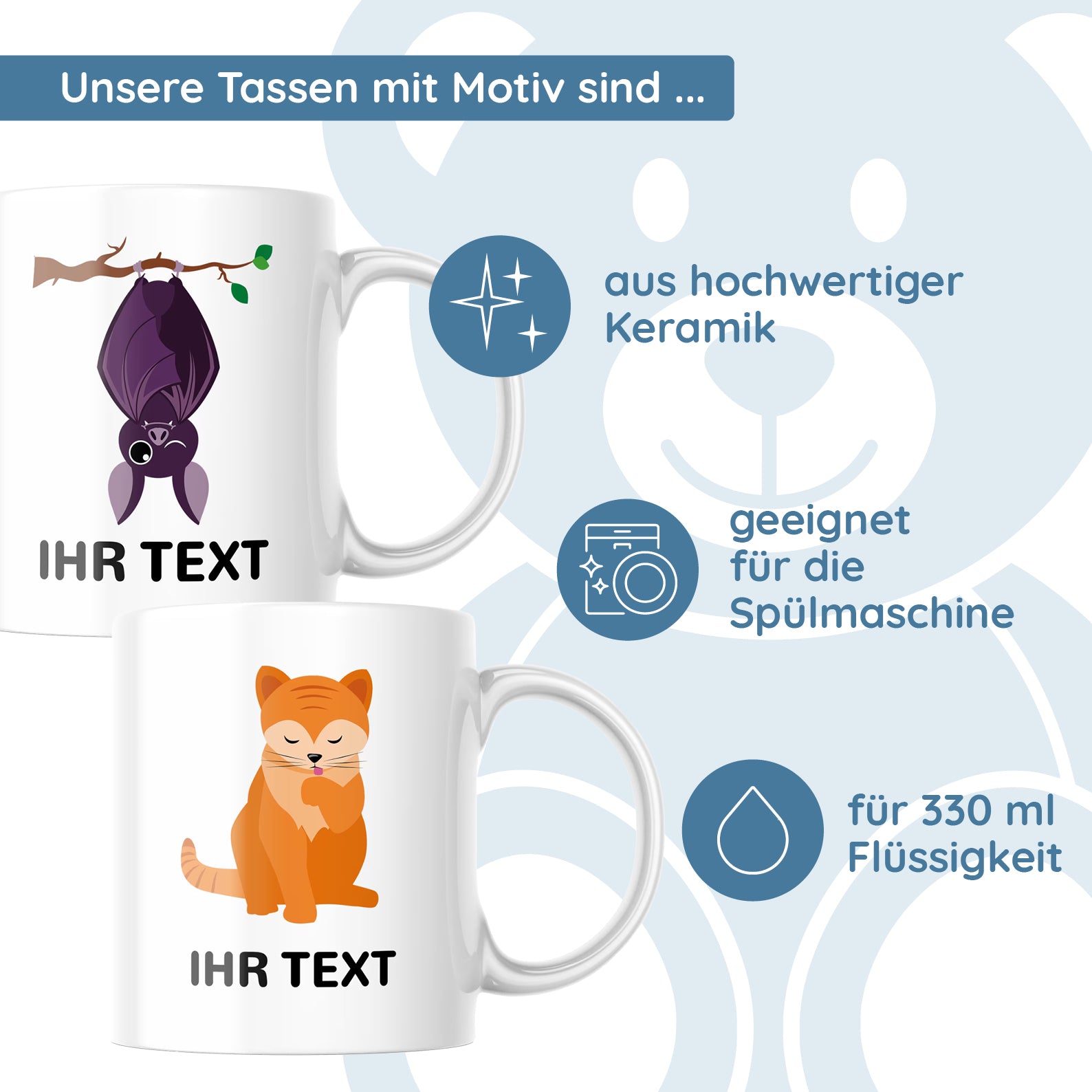 Keramiktasse mit Kindermotiv & individueller Druck - kinder-druckerei.de