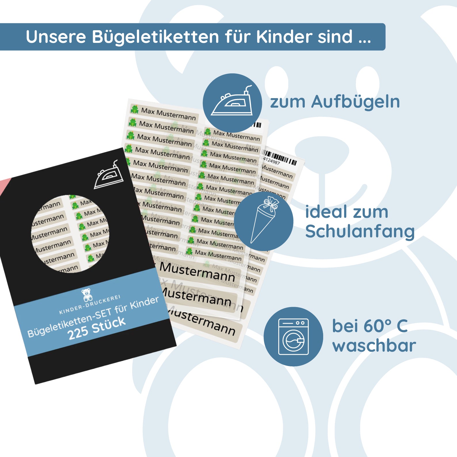 Bügeletiketten Motiv-Set Bogen