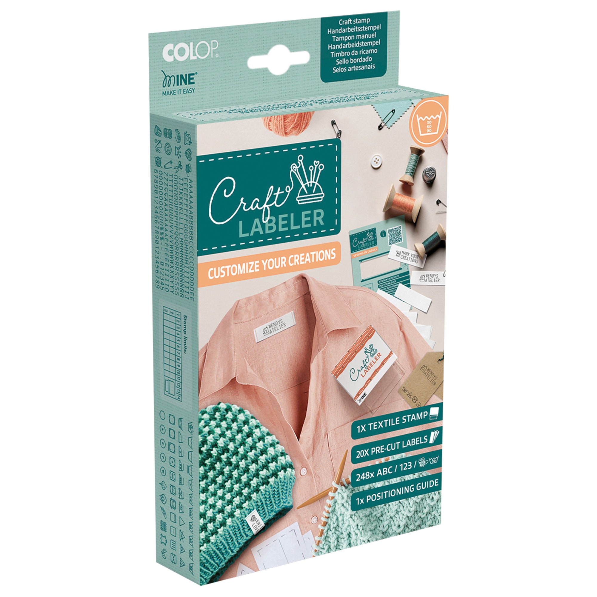 Colop Craft LABELER Textile Stamp Set Printer 20