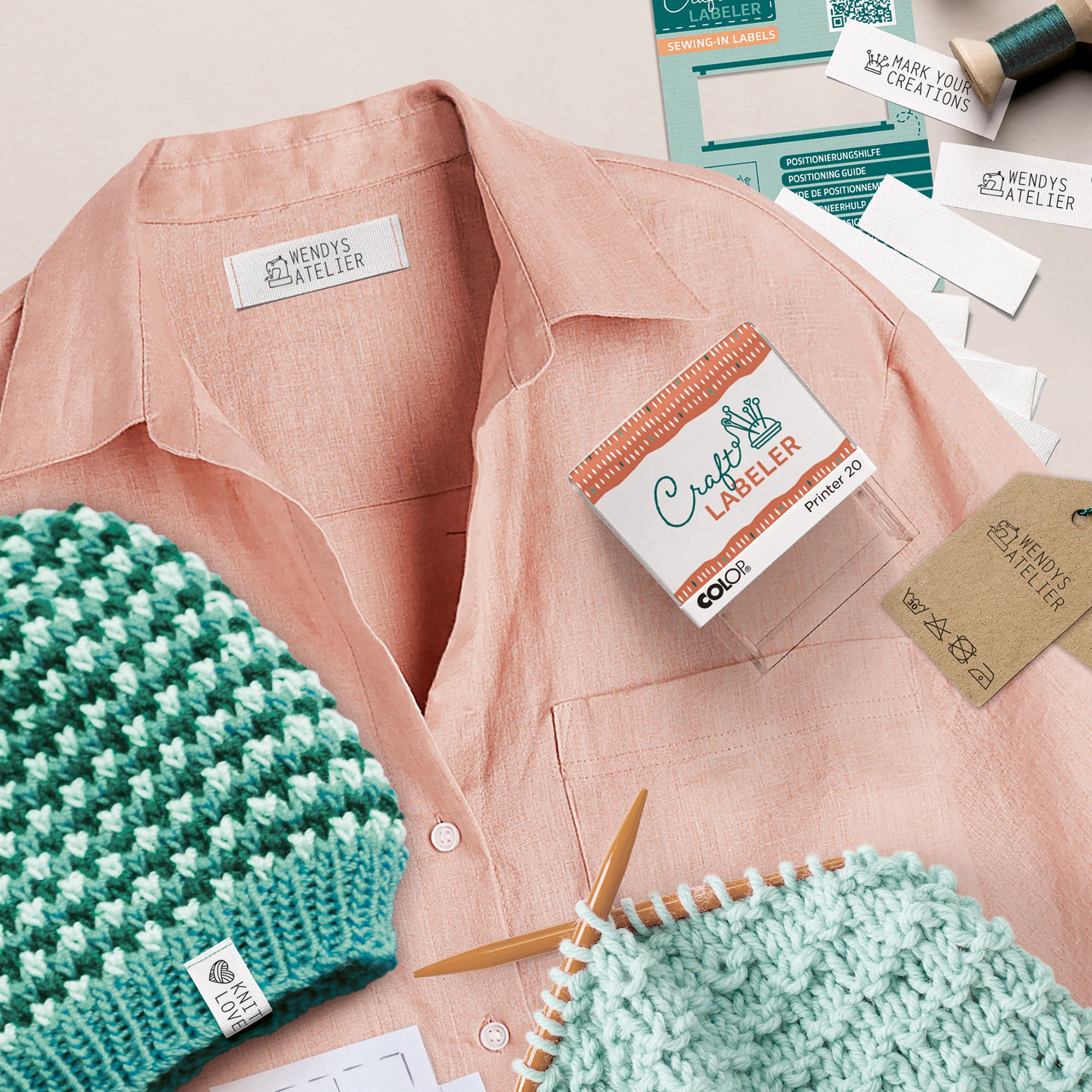 Colop Craft LABELER Textile Stamp Set Printer 20