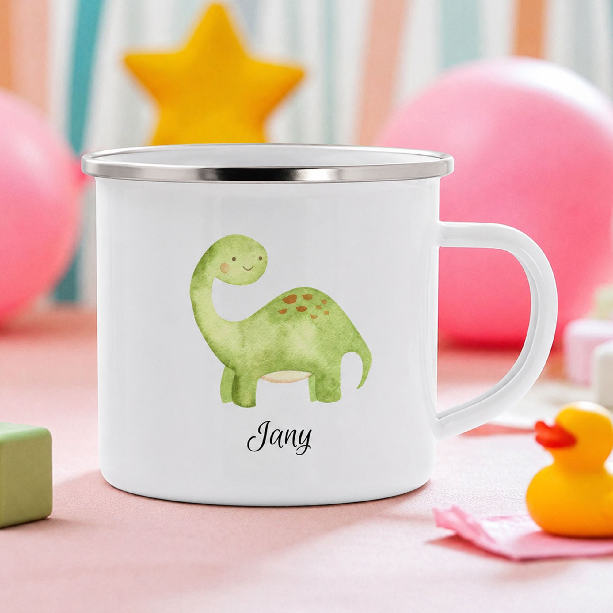 Enamel Mug with Children's Design & Custom Print