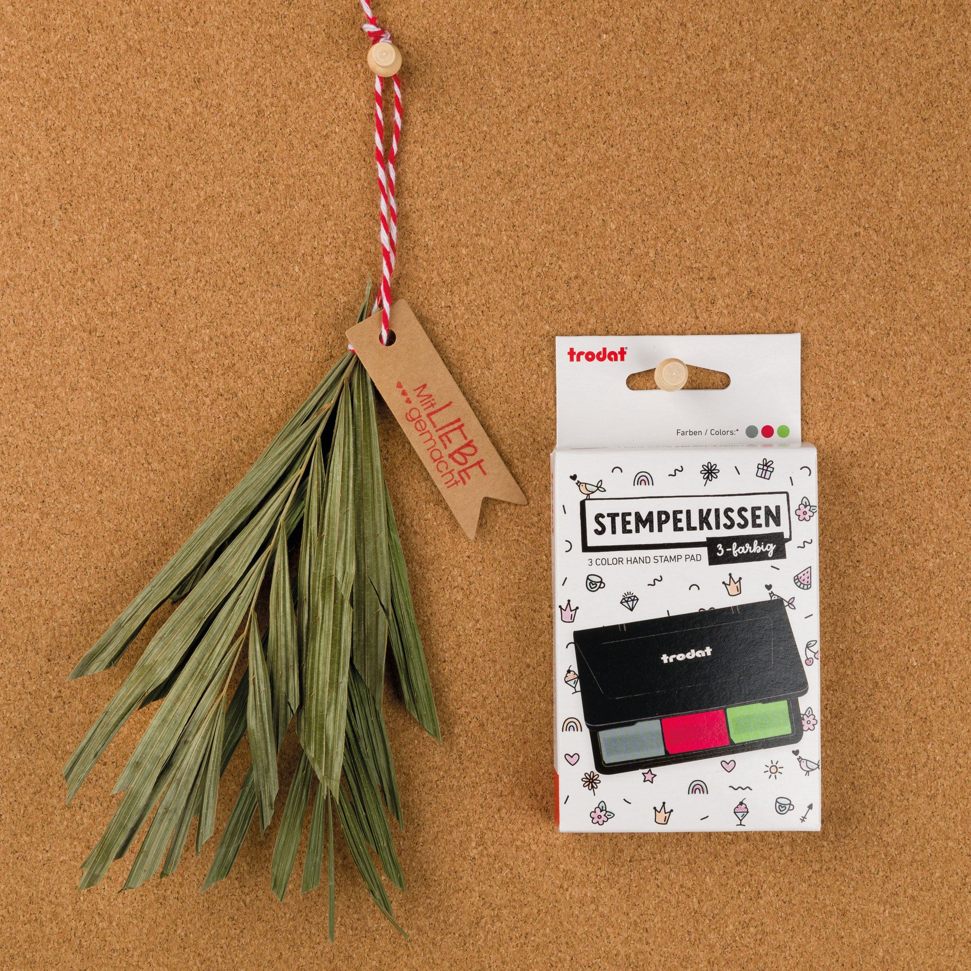 Trodat Kreativ Stempelkissen 9051 – 3-farbiges Stempelkissen (90 × 50 mm) - kinder-druckerei.de