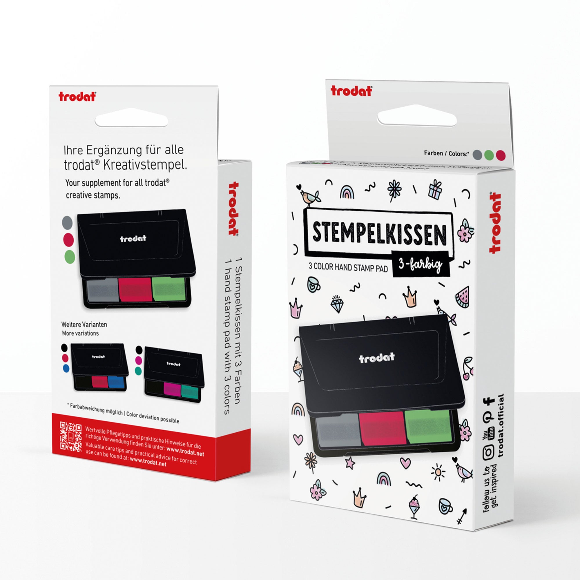 Trodat Kreativ Stempelkissen 9051 – 3-farbiges Stempelkissen (90 × 50 mm) - kinder-druckerei.de
