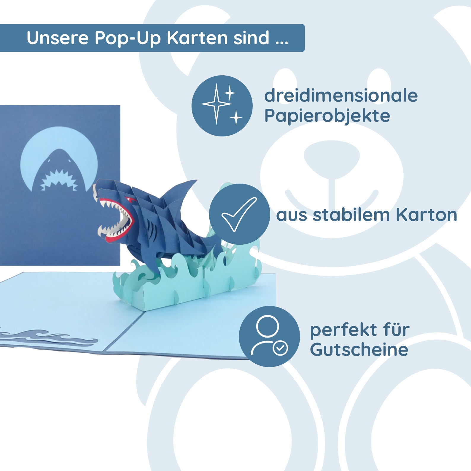 Colognecards Pop-Up Karte Hai - kinder-druckerei.de