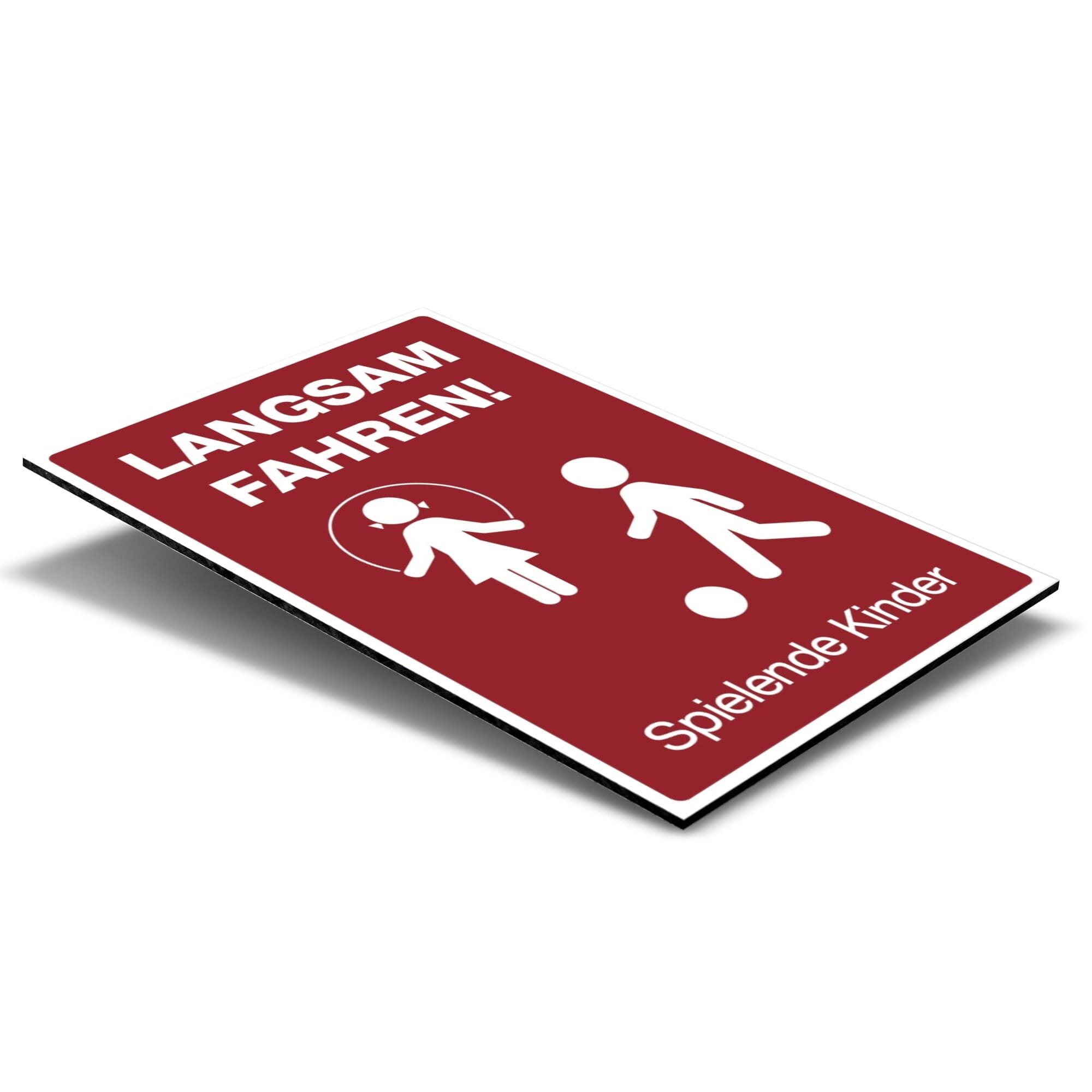 Spielende-Kinder-Schild — Farbvariante