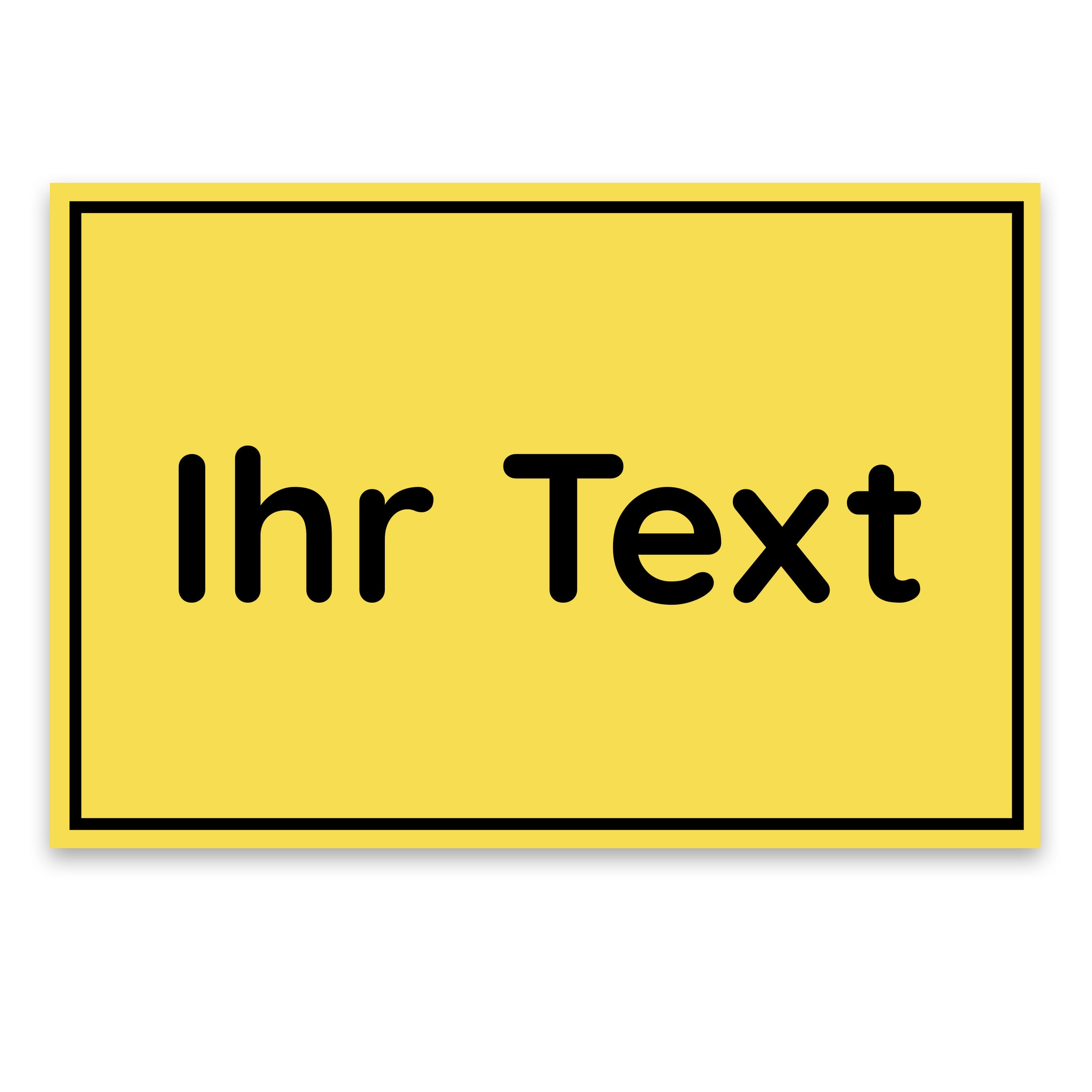 Schild mit Wunschtext 300 × 200 mm aus Alu-Verbund – kinder-druckerei.de