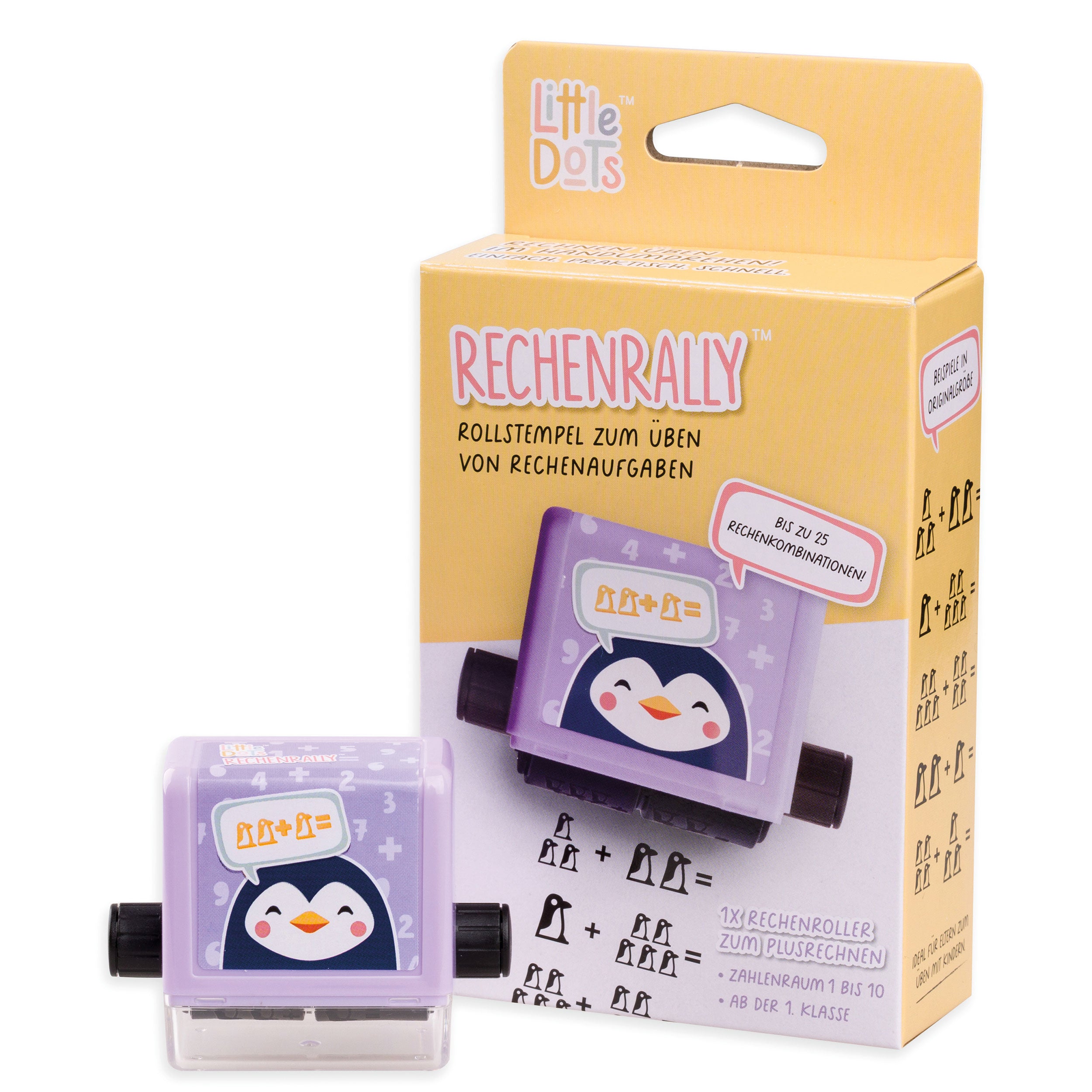 Trodat Little Dots Rechenrally™ Rollstempel Plus Rechnen mit Symbolen - kinder-druckerei.de
