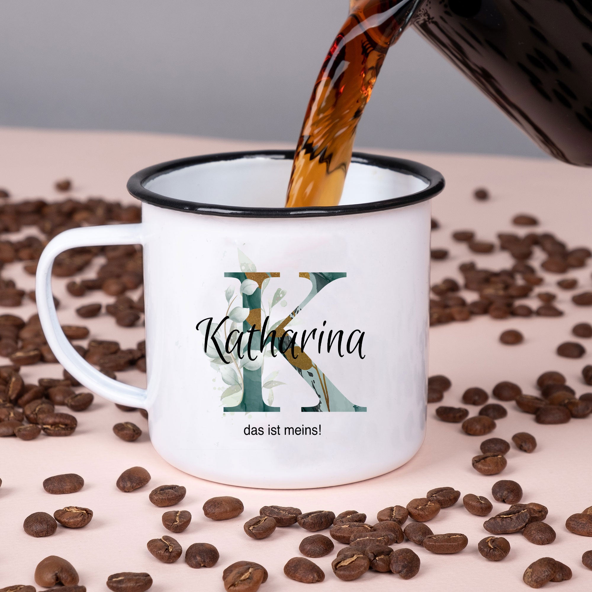 Emaille-Tasse mit Personalisierung - kinder-druckerei.de